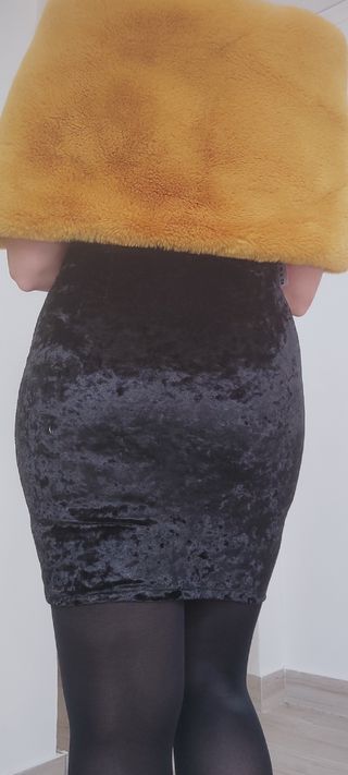 Vestido Terciopelo Negro Corto