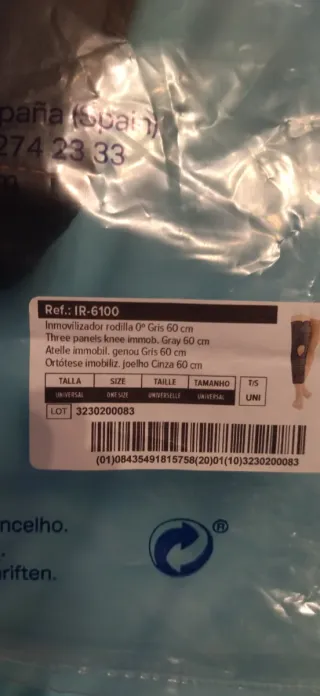 Inmovilizador rodilla rodillera Orliman ortesis