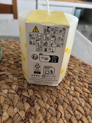 Farol de cristal y metal con vela