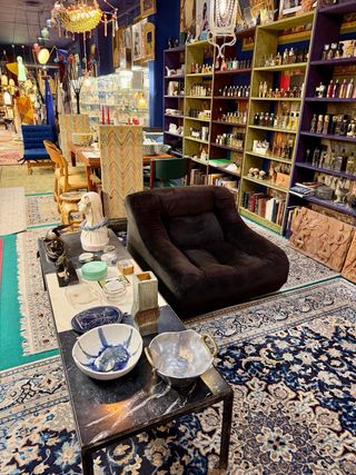 Poltrona Vintage Italiana in Tela Marrone