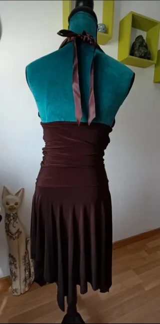 Vestido marrón asimétrico M