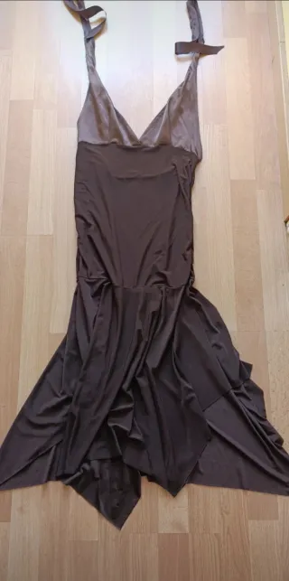 Vestido marrón asimétrico M