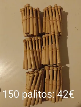 150 bolillos de madera para encaje