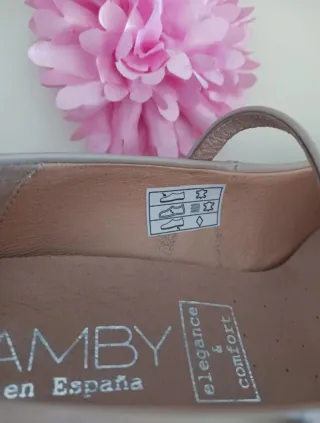 Zapatos Chamby Piel Beige Talla 40