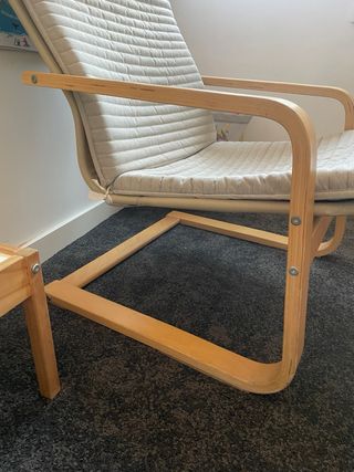 Sillón Poäng Ikea Madera y Tela Beige