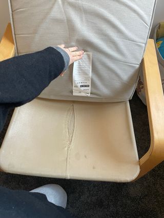 Sillón Poäng Ikea Madera y Tela Beige