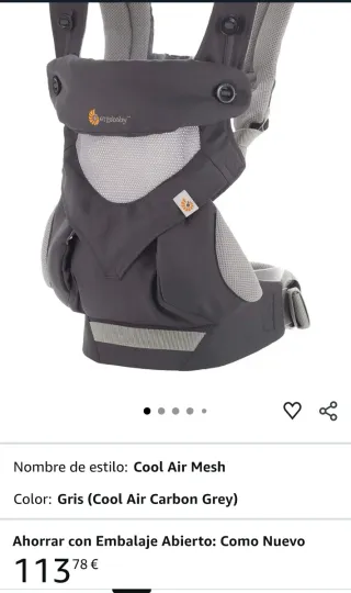 Mochila portabebés + cojin (estado impecable)