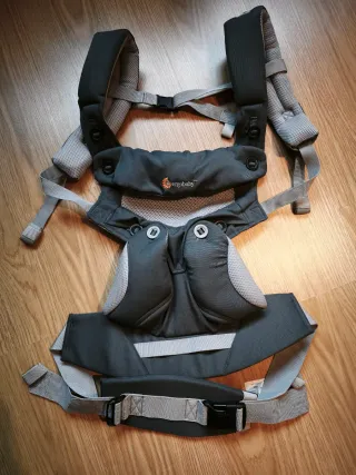 Mochila portabebés + cojin (estado impecable)