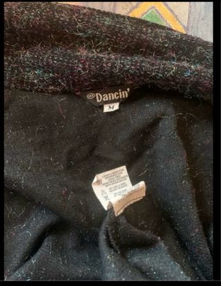 Chaqueta jaspeada negra y multicolor