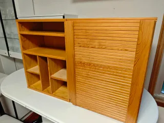 Conjunto armario de madera y almacenamiento