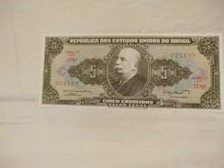 Billete 5 Cruzeiros Brasil 1962-1964