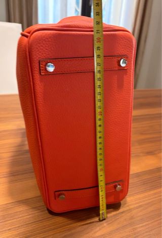 Borsa classica arancione in pelle