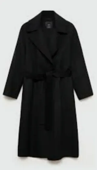 Abrigo fluido Mango Negro Talla L