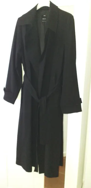 Abrigo fluido Mango Negro Talla L