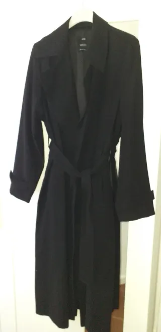 Abrigo fluido Mango Negro Talla L