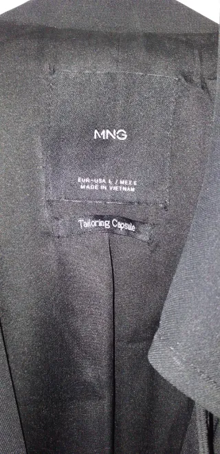 Abrigo fluido Mango Negro Talla L