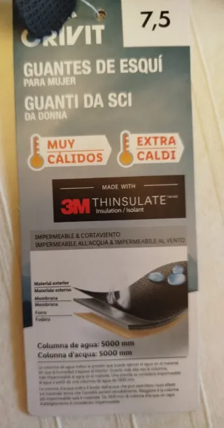 Guantes de Nieve/Esquí Nuevos con Etiqueta