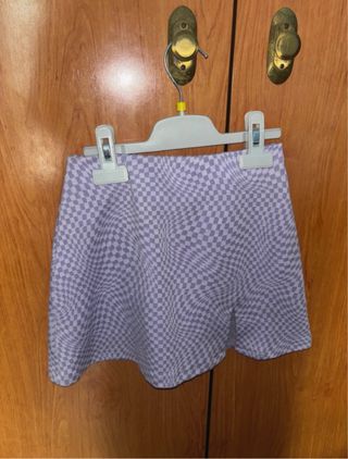 Minifalda cuadros violeta