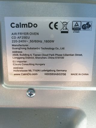 Freidora de aire CalmDo 12L 1800W