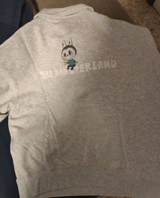 Sudadera UNIQLO gris cuello polo talla L