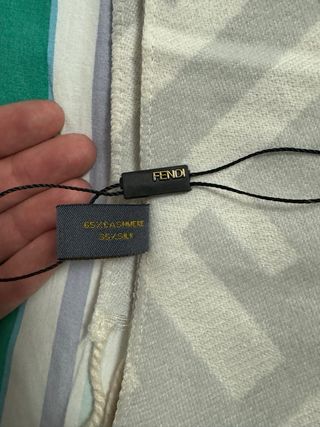 Fendi Sciarpa FF Logo Grigio Bianco