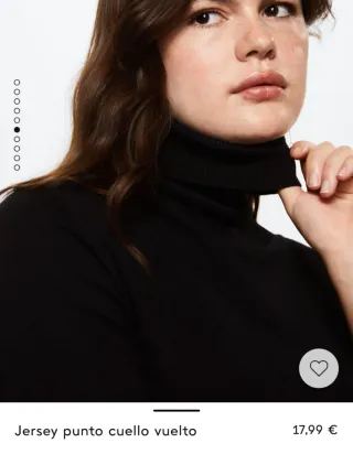 Jersey Mango cuello vuelto negro mujer