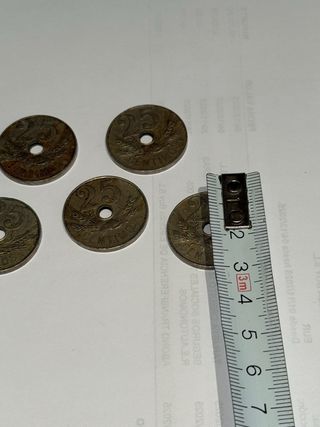 6 Monedas 25 Céntimos España 1927
