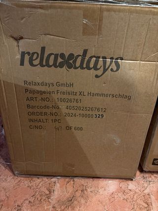 Percha XL para loro con 2 comederos