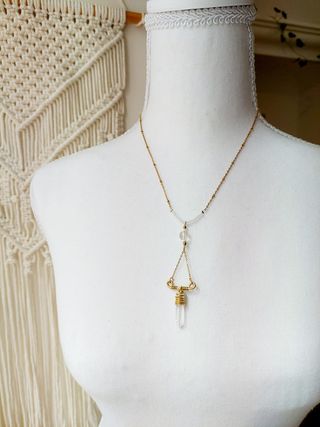 Collana Pietra di Luna e Cristallo di Rocca