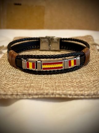 Pulsera Cuero Bandera España
