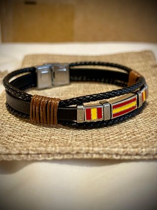 Pulsera Cuero Bandera España