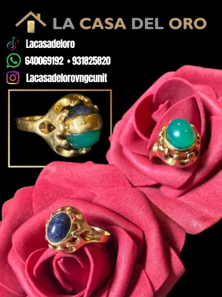 Anillo antiestrés esfera bicolor oro 18kt