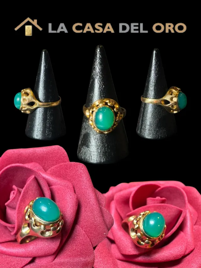 Anillo antiestrés esfera bicolor oro 18kt