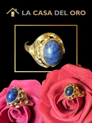 Anillo antiestrés esfera bicolor oro 18kt
