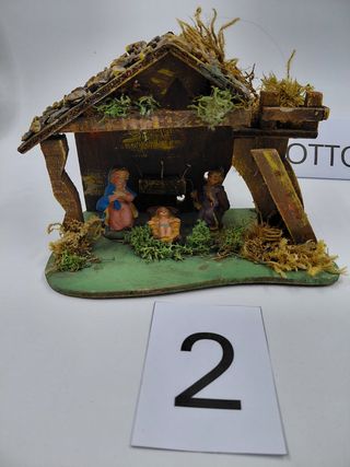 Natività in legno con statue h.15cm