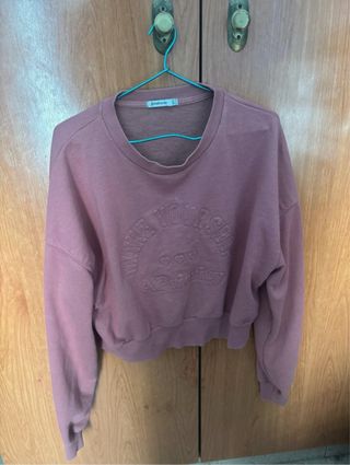 Sudadera Stradivarius rosa Make Yourself A Priorit