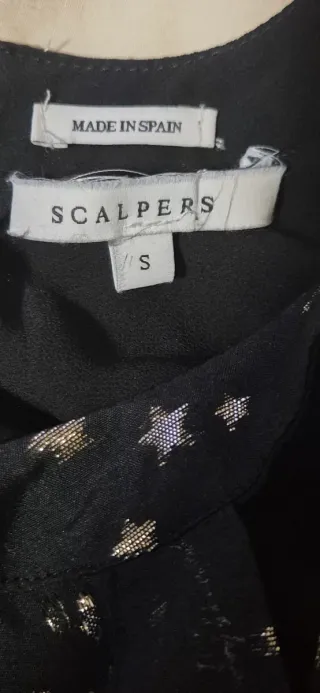Vestido Negro con Estrellas Doradas Talla S