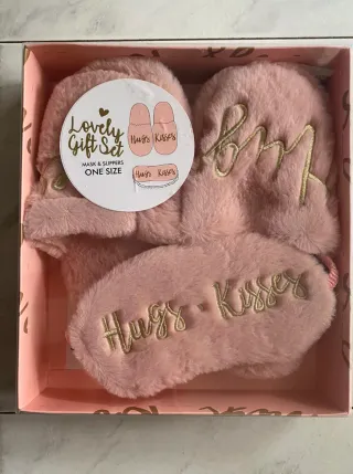 Set pantofole teddy e mascherina TU