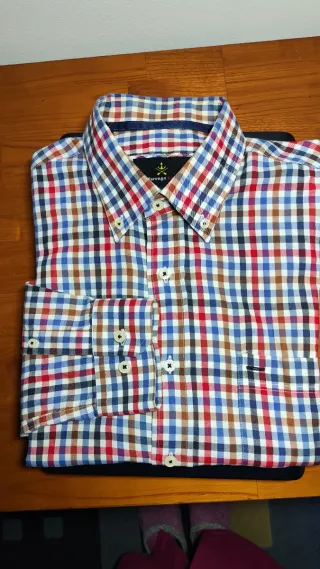 Camisa cuadros rojo y azul