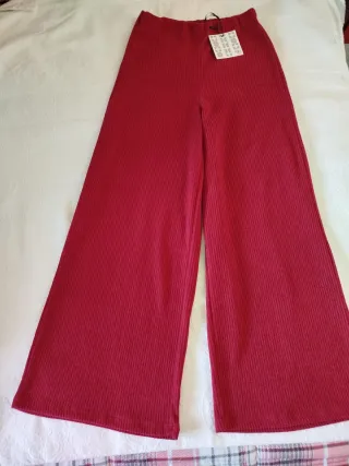 Pantaloni palazzo in velluto rossi