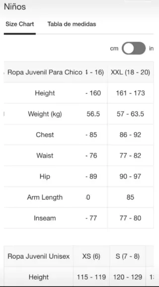 The North Face XXL de niño (entre S y M adulto)