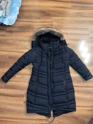 Chaqueta Columbia Negra Mujer de plumas.