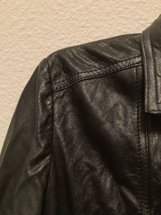 Chaqueta Cuero Negra Bershka Talla S