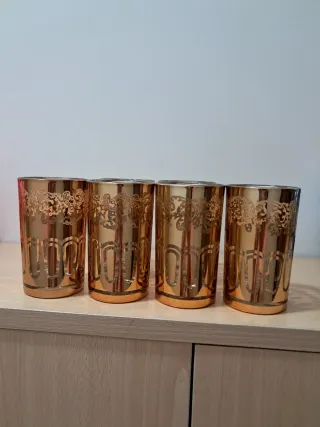 6 Vasos Dorados Decorativos