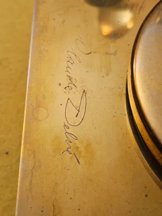 Saliera e Oliera in Vetro e Metallo Dorato