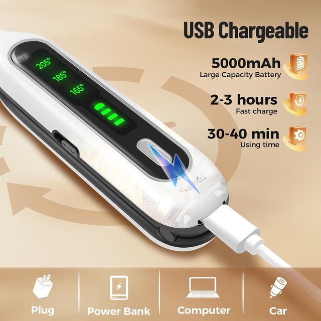 SUNMAY Voga Mini Plancha Pelo Inalámbrica