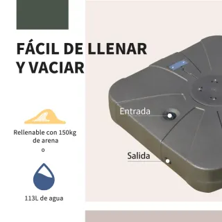 Base para sombrilla excéntrica 88x88x19 cm