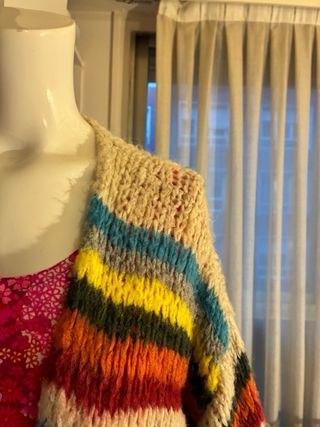 Abrigo de lana multicolor talla 40