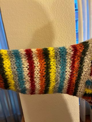 Abrigo de lana multicolor talla 40