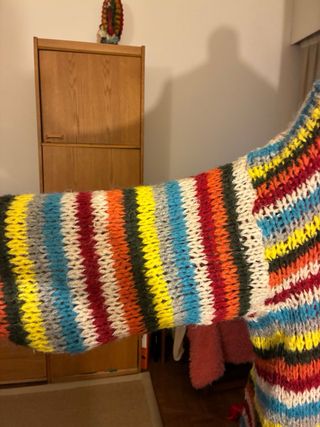 Abrigo de lana multicolor talla 40